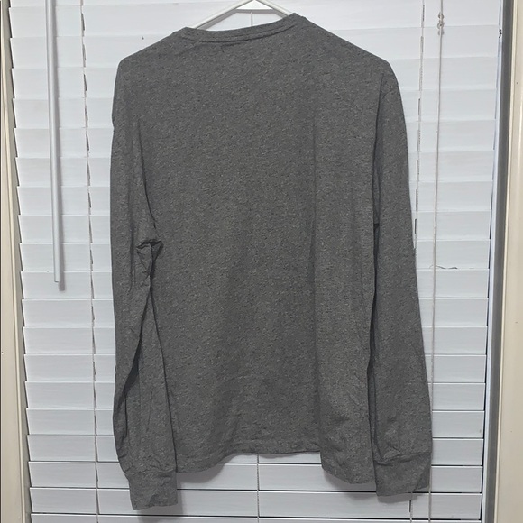 Gray long sleeve crew neck men’s tee - Picture 4 of 4